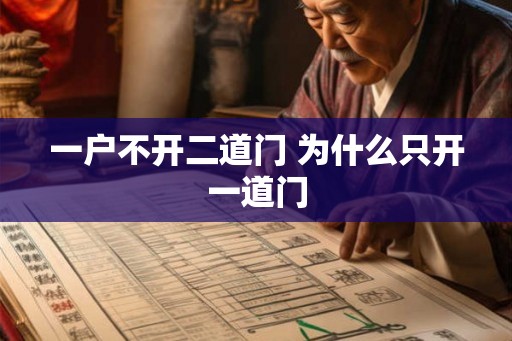 一户不开二道门 为什么只开一道门