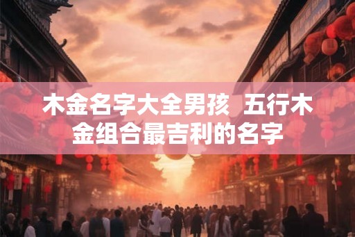 木金名字大全男孩  五行木金组合最吉利的名字