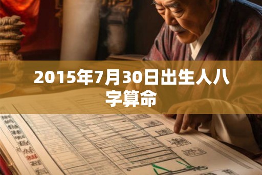 2015年7月30日出生人八字算命