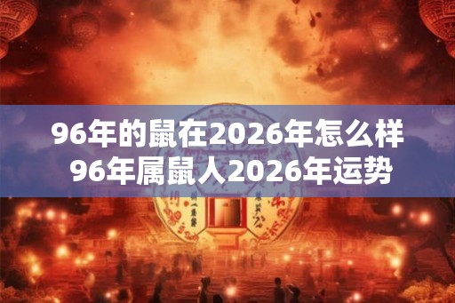 96年的鼠在2026年怎么样 96年属鼠人2026年运势 96年的鼠在2026年怎么样 96年属鼠人2026年运势