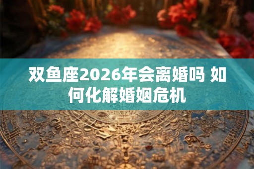 双鱼座2026年会离婚吗 如何化解婚姻危机