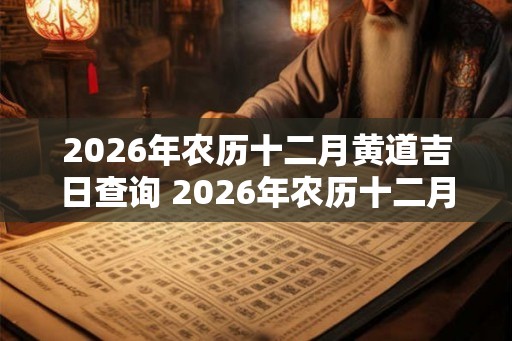 2026年农历十二月黄道吉日查询 2026年农历十二月最好的日子