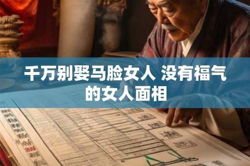千万别娶马脸女人 没有福气的女人面相