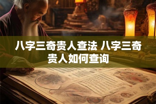 八字三奇贵人查法 八字三奇贵人如何查询
