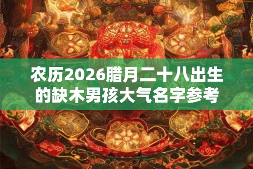 农历2026腊月二十八出生的缺木男孩大气名字参考