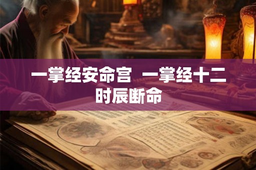 一掌经安命宫  一掌经十二时辰断命