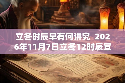 立冬时辰早有何讲究 2026年11月7日立冬12时辰宜忌 立冬时辰早有何讲究 2026年11月7日立冬12时辰宜忌