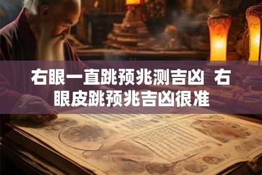右眼一直跳预兆测吉凶  右眼皮跳预兆吉凶很准