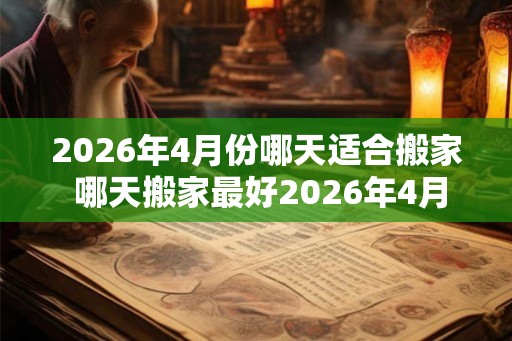 2026年4月份哪天适合搬家 哪天搬家最好2026年4月