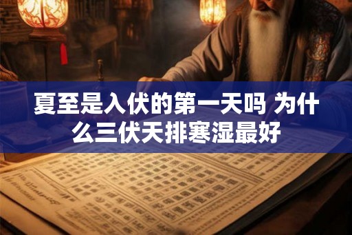 夏至是入伏的第一天吗 为什么三伏天排寒湿最好