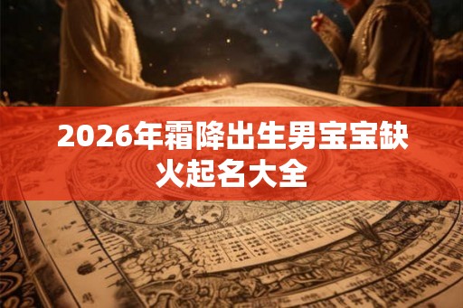 2026年霜降出生男宝宝缺火起名大全 2026年霜降出生男宝宝缺火起名大全