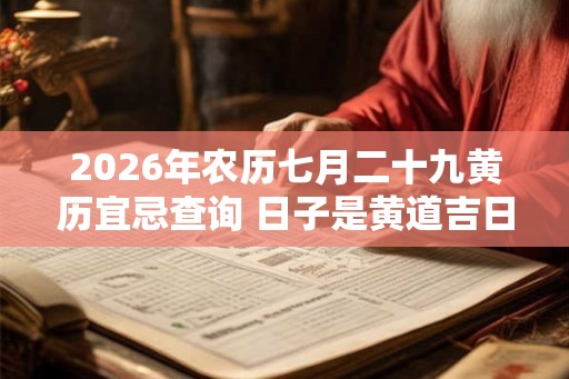 2026年农历七月二十九黄历宜忌查询 日子是黄道吉日吗