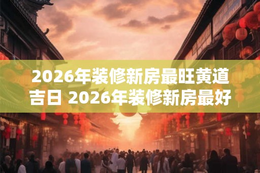 2026年装修新房最旺黄道吉日 2026年装修新房最好的黄道吉日