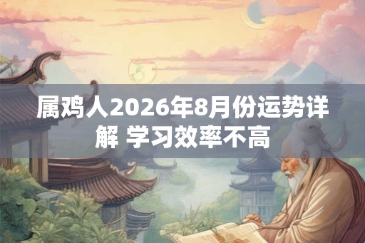 属鸡人2026年8月份运势详解 学习效率不高