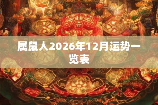 属鼠人2026年12月运势一览表