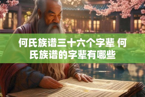 何氏族谱三十六个字辈 何氏族谱的字辈有哪些 何氏族谱三十六个字辈 何氏族谱的字辈有哪些