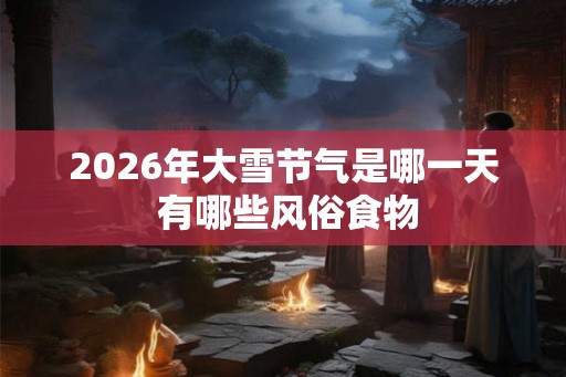 2026年大雪节气是哪一天 有哪些风俗食物 2026年大雪节气是哪一天 有哪些风俗食物