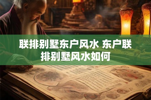 联排别墅东户风水 东户联排别墅风水如何 联排别墅东户风水 东户联排别墅风水如何