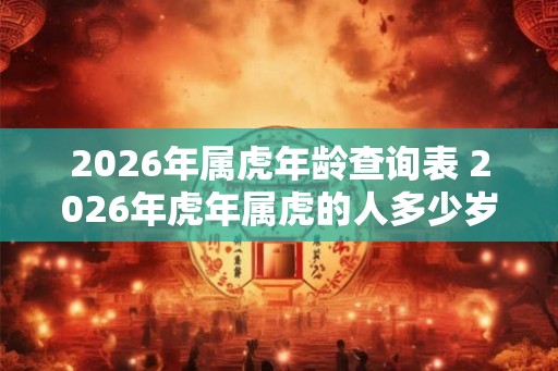 2026年属虎年龄查询表 2026年虎年属虎的人多少岁 2026年属虎年龄查询表 2026年虎年属虎的人多少岁
