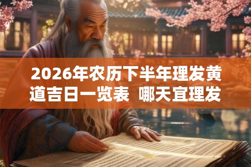 2026年农历下半年理发黄道吉日一览表  哪天宜理发