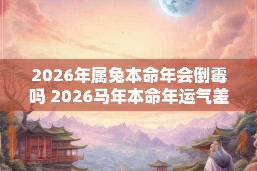 2026年属兔本命年会倒霉吗 2026马年本命年运气差怎么办