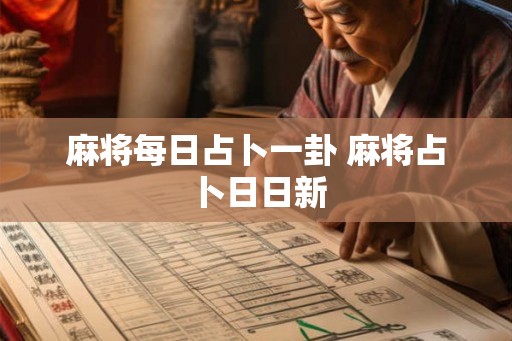 麻将每日占卜一卦 麻将占卜日日新