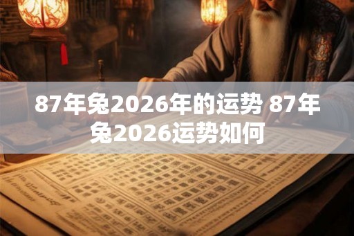 87年兔2026年的运势 87年兔2026运势如何