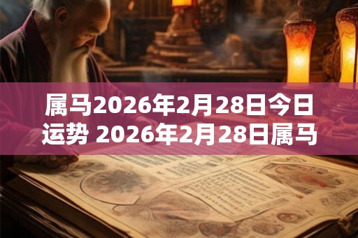 属马2026年2月28日今日运势 2026年2月28日属马人运势好吗 属马2026年2月28日今日运势 2026年2月28日属马人运势好吗