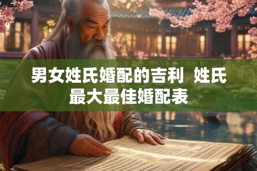 男女姓氏婚配的吉利  姓氏最大最佳婚配表