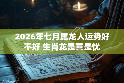 2026年七月属龙人运势好不好 生肖龙是喜是忧