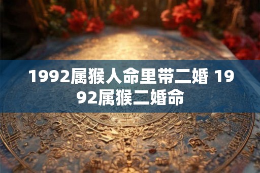 1992属猴人命里带二婚 1992属猴二婚命