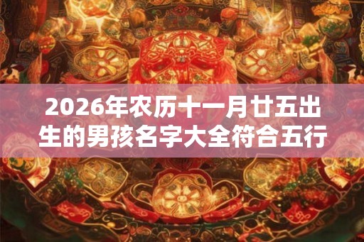 2026年农历十一月廿五出生的男孩名字大全符合五行命理