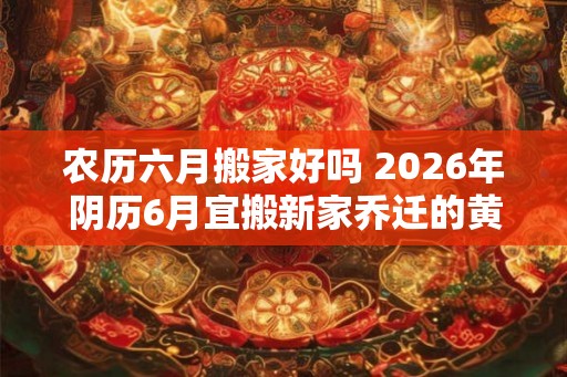 农历六月搬家好吗 2026年阴历6月宜搬新家乔迁的黄道吉日