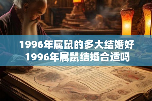 1996年属鼠的多大结婚好 1996年属鼠结婚合适吗