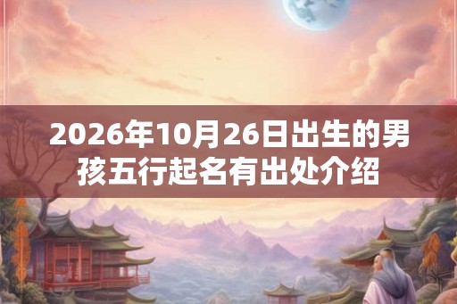 2026年10月26日出生的男孩五行起名有出处介绍