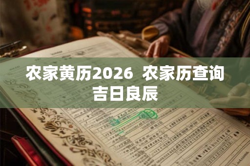 农家黄历2026  农家历查询吉日良辰