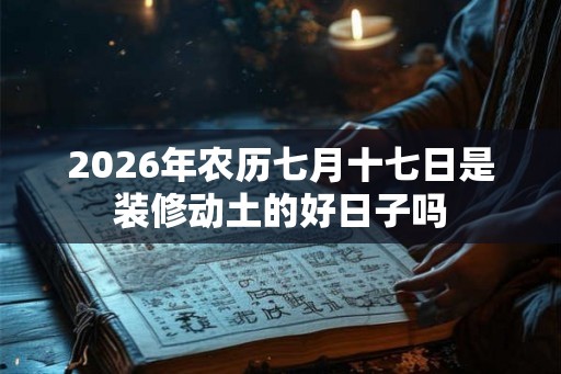 2026年农历七月十七日是装修动土的好日子吗 2026年农历七月十七日是装修动土的好日子吗