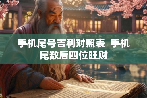 手机尾号吉利对照表 手机尾数后四位旺财 手机尾号吉利对照表 手机尾数后四位旺财