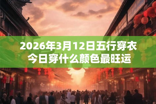 2026年3月12日五行穿衣 今日穿什么颜色最旺运