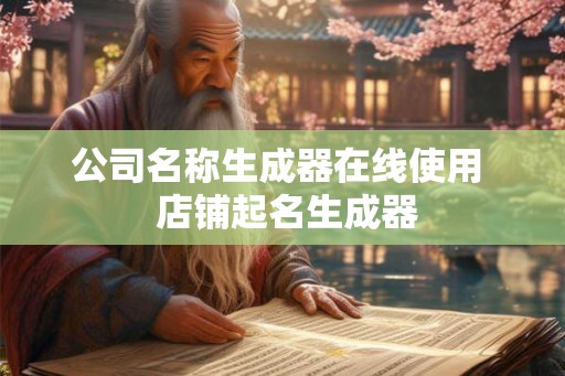公司名称生成器在线使用  店铺起名生成器