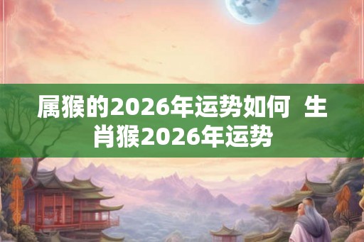 属猴的2026年运势如何  生肖猴2026年运势