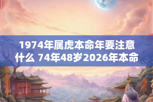 1974年属虎本命年要注意什么 74年48岁2026年本命年佩戴什么好 1974年属虎本命年要注意什么 74年48岁2026年本命年佩戴什么好