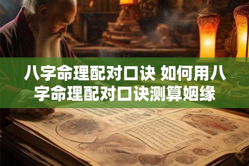 八字命理配对口诀 如何用八字命理配对口诀测算姻缘