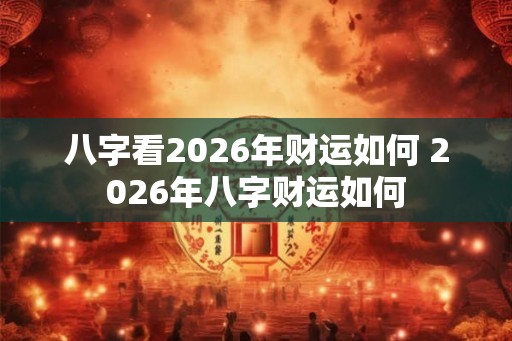 八字看2026年财运如何 2026年八字财运如何