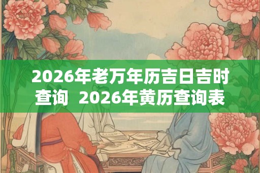 2026年老万年历吉日吉时查询  2026年黄历查询表