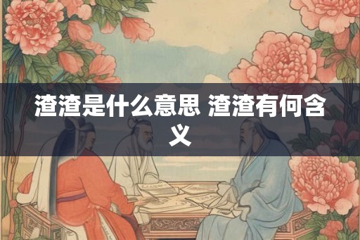 渣渣是什么意思 渣渣有何含义