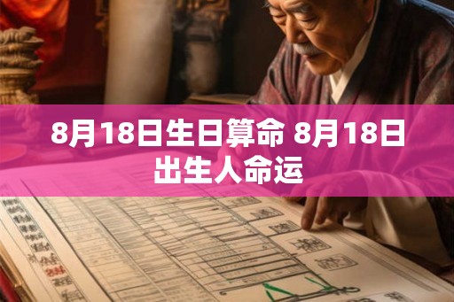 8月18日生日算命 8月18日出生人命运