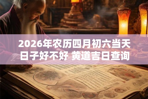 2026年农历四月初六当天日子好不好 黄道吉日查询