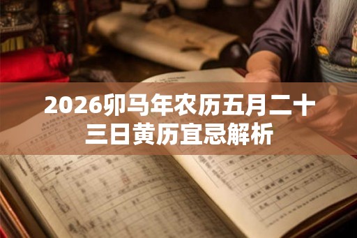2026卯马年农历五月二十三日黄历宜忌解析