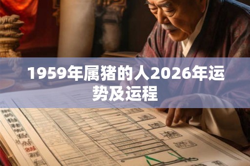 1959年属猪的人2026年运势及运程